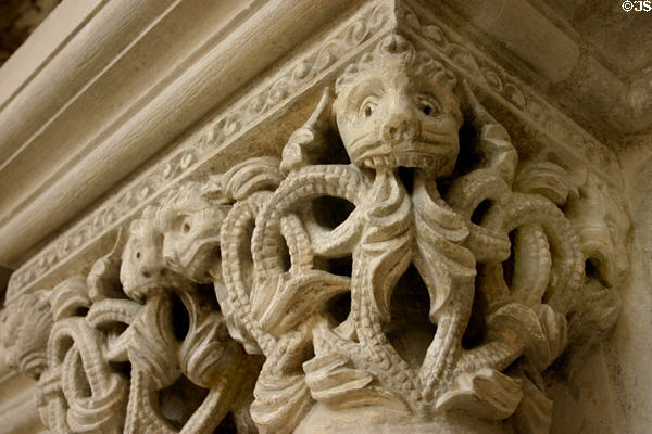 Cloister carving of Abbey of St Germaine (6thC). Auxerre, France. Style: Romanesque.