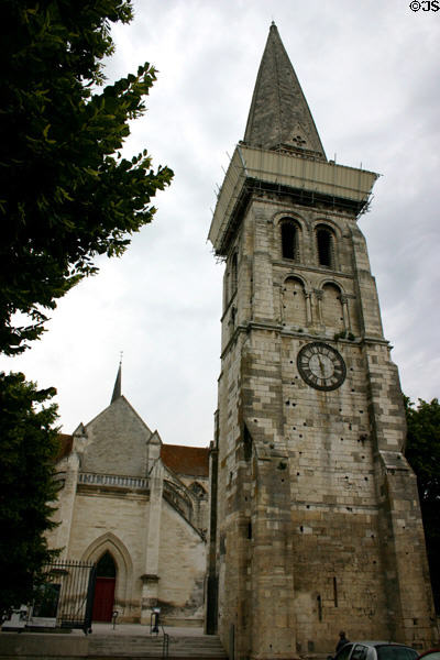 Bell tower of St Jean (12thC) at Abbey of St Germaine. Auxerre, France. Style: Romanesque.