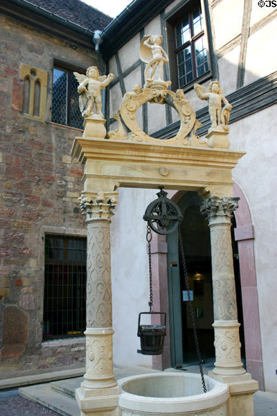 Well at entrance to Unterlinden Museum. Colmar, France. Style: Baroque.