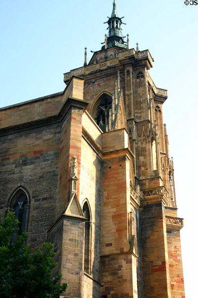 Collegiale St Martin church (1234-1365). Colmar, France. Style: Gothic.