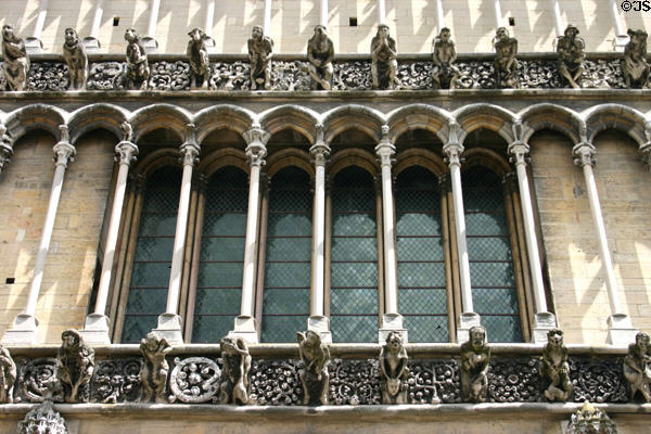 Array of gargoyles on Notre Dame church (13thC). Dijon, France.