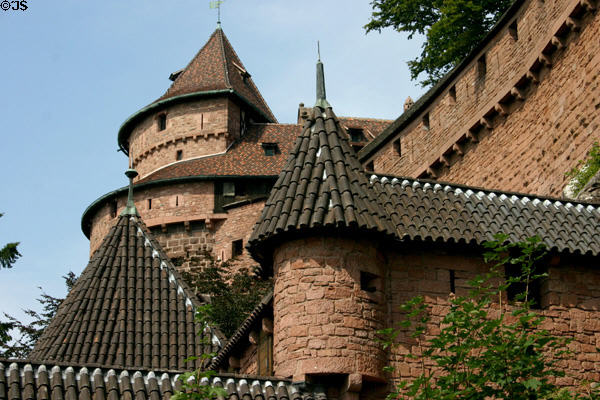 Haut Koenigsbourg castles were built from 12th-15th c, with current structure reconstructed from ruins (c1900) under direction of Kaiser Wilhelm II. France. Architect: Bodo Ebhardt.