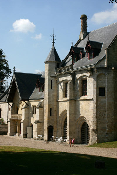 Porter's Lodge (14thC) with neo-Gothic addition (1860) served as entrance to Abbey of Jumièges. Jumièges, France.