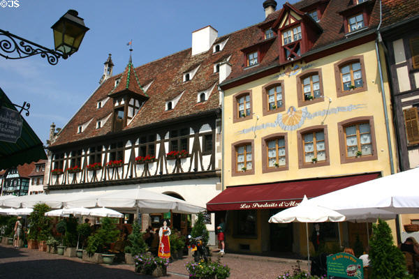 Restaurants along main street. Obernai, France.