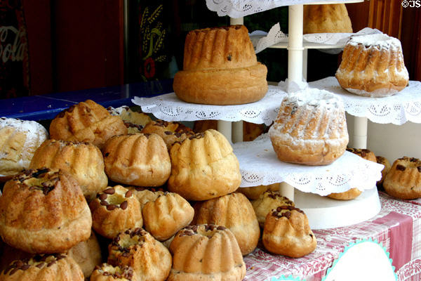 Traditional hollow cakes with nuts. Riquewihr, France.