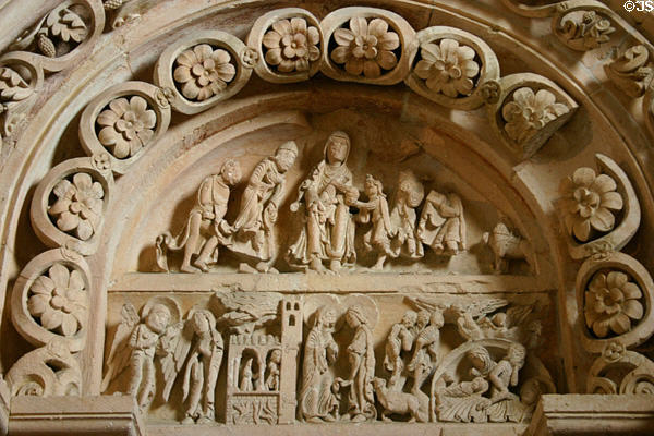 Right portal in Narthex of Basilique Ste-Madeleine. Vézelay, France.
