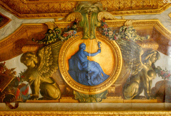 Grotesque wall mural in Vaux-le-Vicomte chateau. Melun, France.