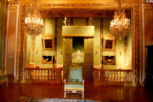 King's bedroom in Vaux-le-Vicomte chateau. Melun, France.