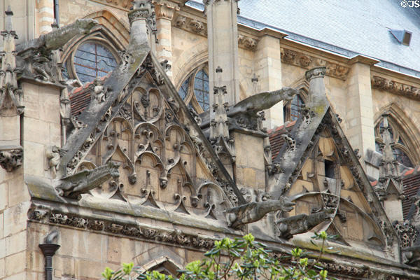 Gargoyles & Gothic themes of St-Séverin Church. Paris, France.