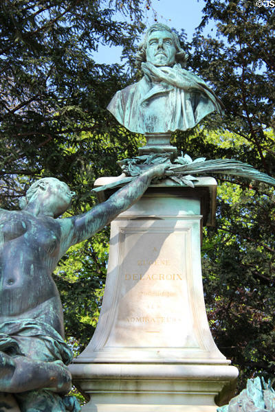 Detail of Homage to Eugene Delacroix monument (1890) by Jules Dalou in Luxembourg Gardens. Paris, France.