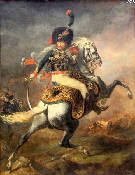 Officier de chasseurs à cheval (1824) by Théodore Géricault at the Louvre Museum. Paris, France.