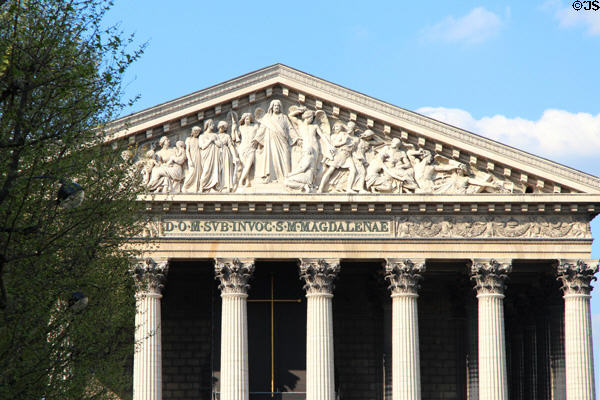Last Judgment pediment of Église de la Madeleine. Paris, France.