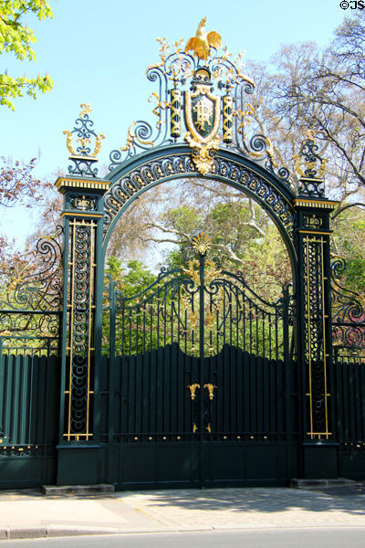 Gates at Jardins des Champs Elysees. Paris, France.