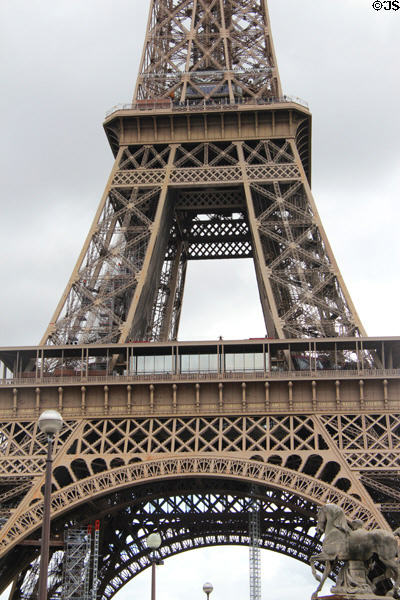 Details of iron structure of Eiffel Tower. Paris, France.