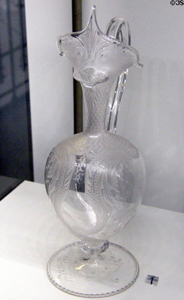 "Chimer" ewer (1878) by Baccarat crystal glassworks of Paris (shown Paris Expo 1878) at Museum of Decorative Arts. Paris, France.