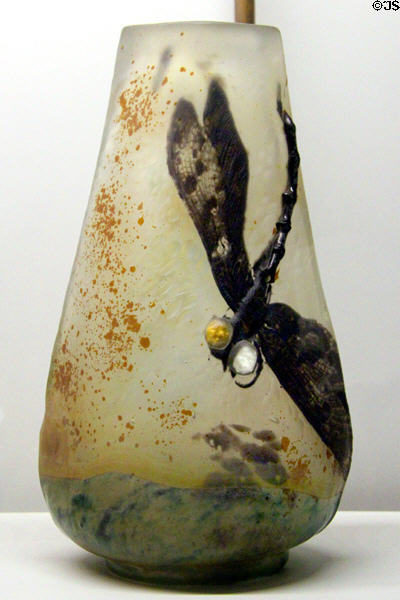 Dragonfly glass vase (1903) by Émile Gallé at Museum of Decorative Arts. Paris, France.