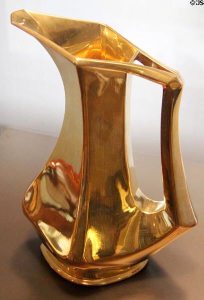 Gilded silver pitcher (c1900) by Maison Keller Frères from Paris (shown Paris Expo 1900) at Museum of Decorative Arts. Paris, France.