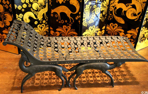 Chaise longue supported by deer (c1925) from Jeanne Lanvin's Apt. by Armand-Albert Rateau at Museum of Decorative Arts. Paris, France.