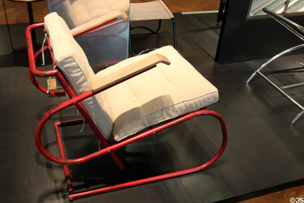 Cantilevered tubular armchair (1932) by Georges-Henri Pingusson at Museum of Decorative Arts. Paris, France.