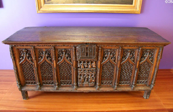 Gothic chest (15thC) at Petit Palace Museum. Paris, France.