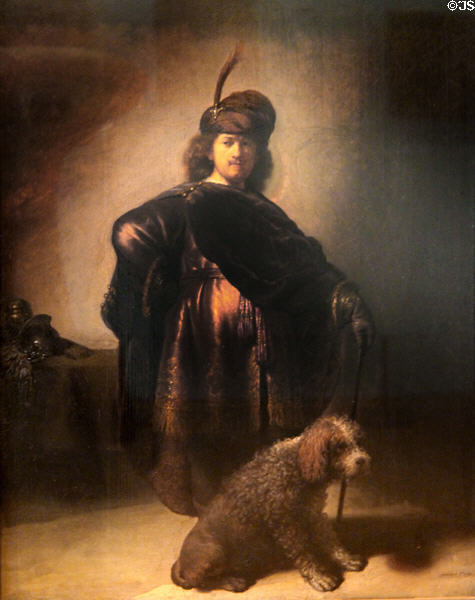 Self portrait in oriental costume (1631-3) Rembrandt van Rijn at Petit Palace Museum. Paris, France.