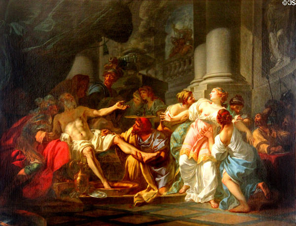 Death of Seneca painting (1773) by Jacques-Louis David at Petit Palace Museum. Paris, France.
