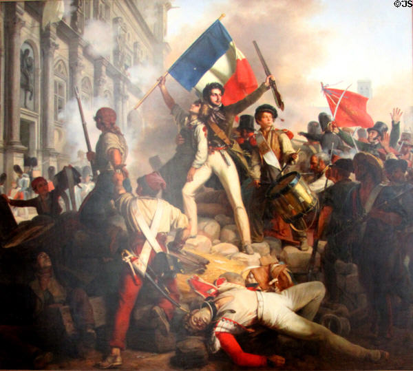 Combat at Paris City Hall on July 28, 1830 painting (1833) by Victor Schnetz at Petit Palace Museum. Paris, France.