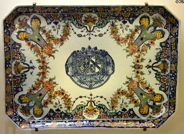 Ceramic platter (c1730) from Rouen at Petit Palace Museum. Paris, France.