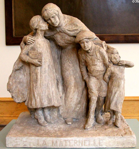 On way to school sculpture plaster model (1908) by Berthe Girardet at Petit Palace Museum. Paris, France.