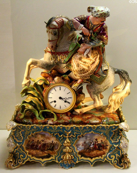 Table clock with mounted Mamluk (c1845) by Jacob Mardochée (aka Jacob Petit) of Paris at Petit Palace Museum. Paris, France.