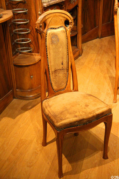 Guimard dining room chair (c1909) by Hector Guimard at Petit Palace Museum. Paris, France.