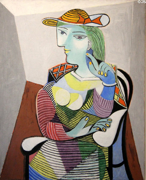 Marie-Thérèse portrait painting (1937) by Pablo Picasso at Picasso Museum. Paris, France.
