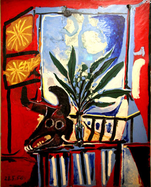 Still life of head of bull painting (1958) by Pablo Picasso at Picasso Museum. Paris, France.