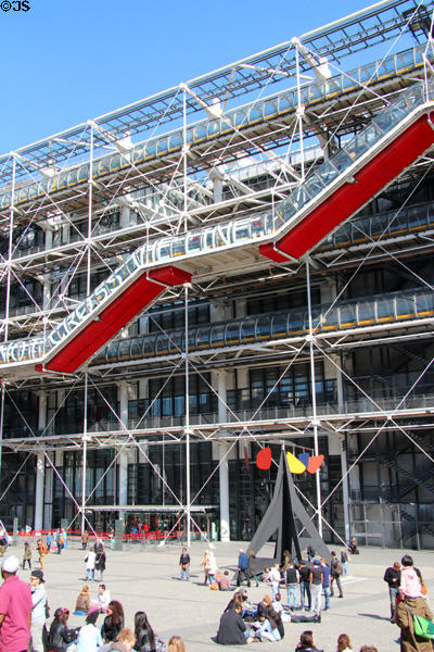 Exterior tubular passageways & structural elements of Georges Pompidou Center. Paris, France.