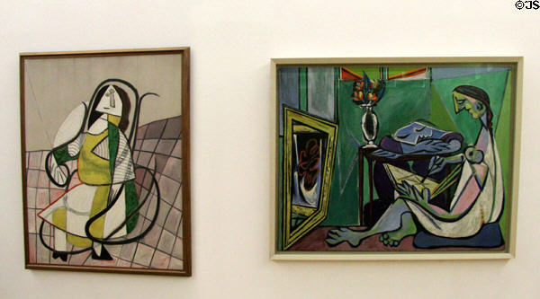 Rocking chair (1943) & Muse (1935) paintings by Pablo Picasso at Georges Pompidou Center. Paris, France.
