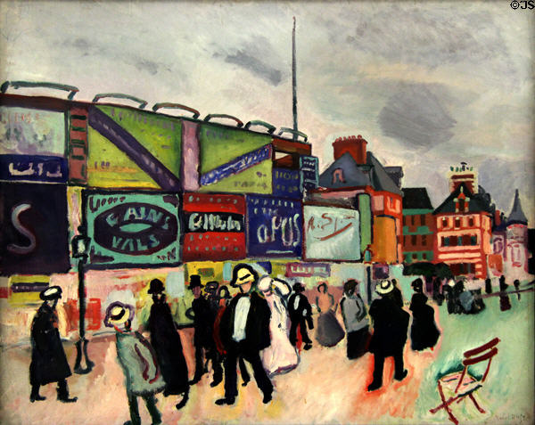 Advertising posters of Trouville painting (1906) by Raoul Dufy at Georges Pompidou Center. Paris, France.