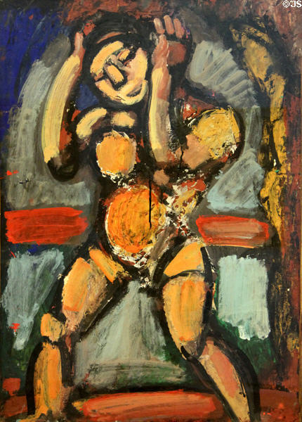 Wrestler painting (1906-10) by Georges Rouault at Georges Pompidou Center. Paris, France.