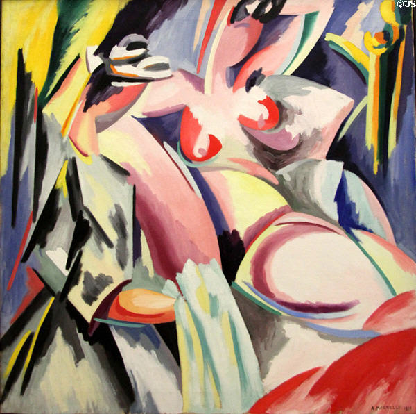 Explosion lyrique no.2 painting (1918) by Alberto Magnelli at Georges Pompidou Center. Paris, France.