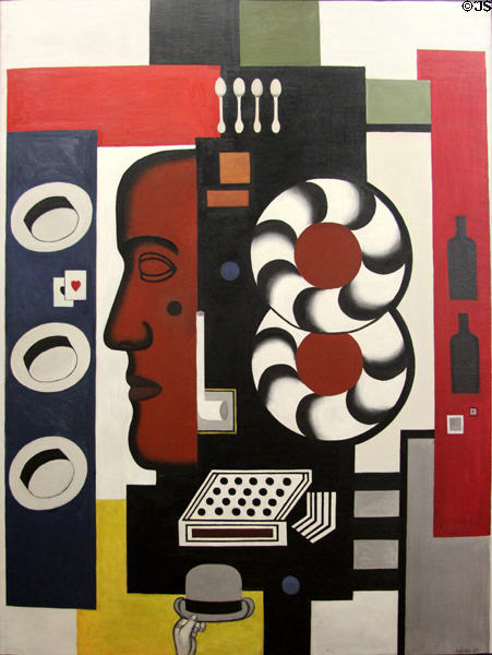 Composition of hands & hats painting (1927) by Fernand Léger at Georges Pompidou Center. Paris, France.