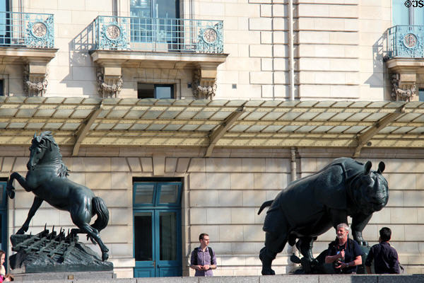 Horse & rhino sculptures at Musée d'Orsay. Paris, France.