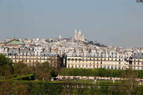 Paris skyline with old Opera & Sacré Coeur at Musée d'Orsay. Paris, France.