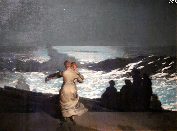 Summer Night painting (1890) by Winslow Homer at Musée d'Orsay. Paris, France.