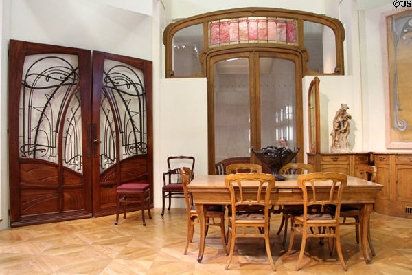 Collection of decorative arts object (1890s-1900s) by Hector Guimard & by Victor Horta at Musée d'Orsay. Paris, France.