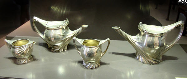 Silver tea service (1903) by Paul Follot of Maison Christofle at Musée d'Orsay. Paris, France.