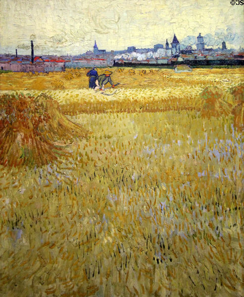 The Harvesters painting (1888) by Vincent van Gogh at Rodin Museum. Paris, France.