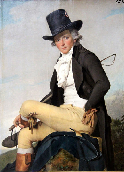 Portrait of Pierre Seriziat (1795) by Jacques-Louis David at Louvre Museum. Paris, France.
