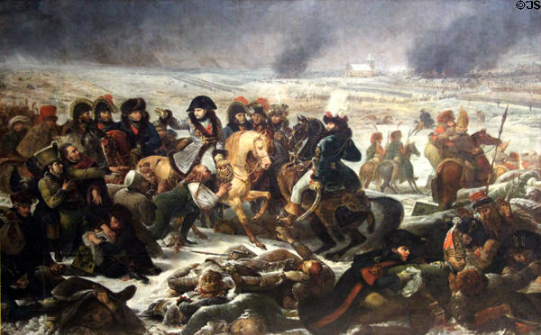 Napoleon at Battle of Eylau on Feb. 9, 1807 painting (1808) by Baron Antoine-Jean Gros at Louvre Museum. Paris, France.