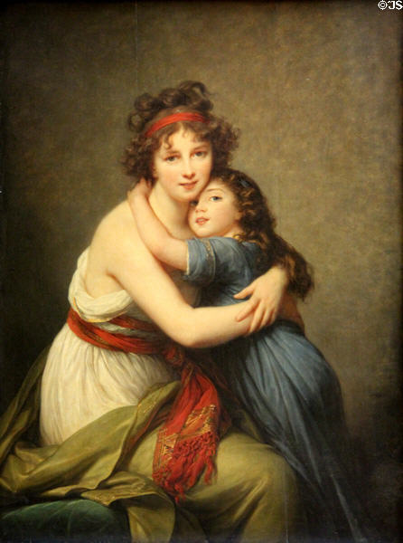 Portrait of Madame Vigée Le Brun & her Daughter (1789) by Élisabeth-Louise Vigée Le Brun at Louvre Museum. Paris, France.