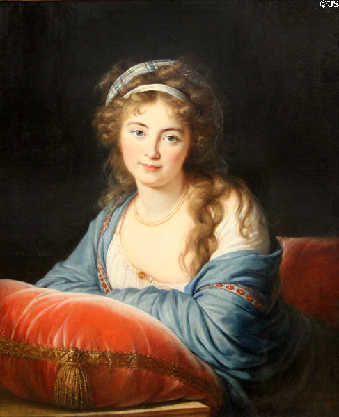 Portrait of Comtesse Skavronskaia (1796) by Élisabeth-Louise Vigée Le Brun at Louvre Museum. Paris, France.