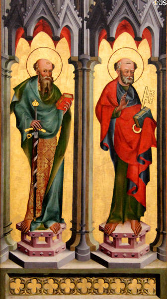 St Paul & St Peter painting (early 15thC) from Thuringia, Germany at Louvre Museum. Paris, France.